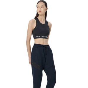Voice of Insiders S Sports Bra T Back Bra Small Black Racerback Gym Top